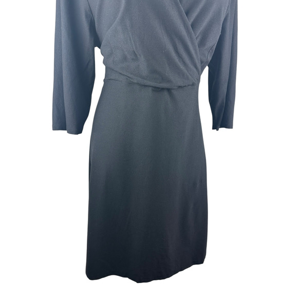Eileen Fisher Faux Wrap Dress Black Stretch Slinky Jersey Women's Plus Size 1X - Picture 12 of 15